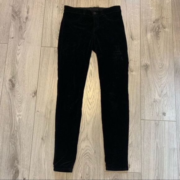 J Brand Black velvet skinny jeans plush size US 25 - Picture 7 of 11